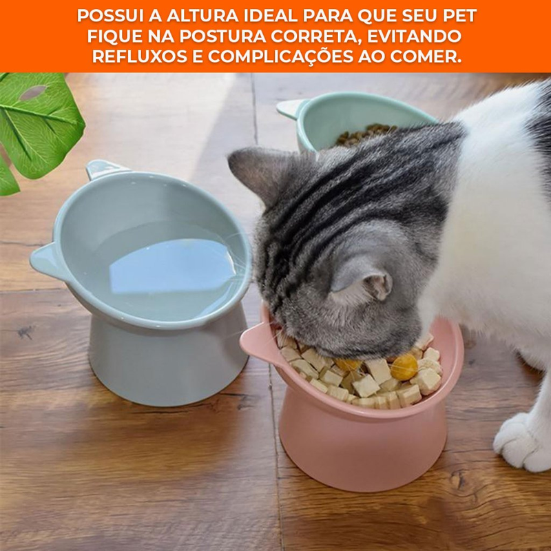 Comedouro Bebedouro Elevado 1 2 ou 3 Unidades Anti Engasgo Pet Gato Cachorro Kit