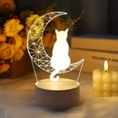 🌙 Luminária LED 3D Gatinha na Lua – Personalizável com Nome