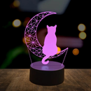 🌙 Luminária LED 3D Gatinha na Lua – Personalizável com Nome