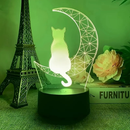 🌙 Luminária LED 3D Gatinha na Lua – Personalizável com Nome