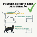Comedouro Bebedouro Pet Elevado Duplo Pote Para Ração e Água Porcelana 320ml
