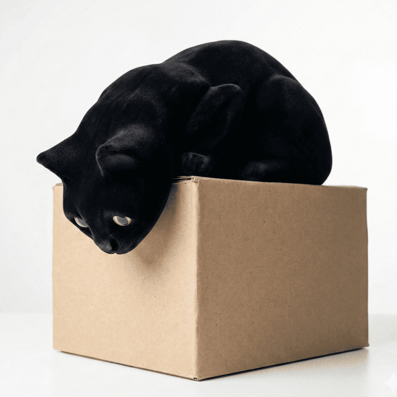 Enfeite De Gesso Gato Curioso Pintura À Mão Com Revestimento Em Camurça