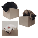 Enfeite De Gesso Gato Curioso Pintura À Mão Com Revestimento Em Camurça