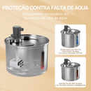 Newpet Bebedouro De Aço Inoxidável 3L Para Cães Gatos Automático Animais Domésticos Gatos Fonte 5V USB Alimentado BIVOLT