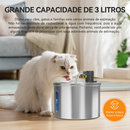 Newpet Bebedouro De Aço Inoxidável 3L Para Cães Gatos Automático Animais Domésticos Gatos Fonte 5V USB Alimentado BIVOLT