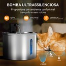 Newpet Bebedouro De Aço Inoxidável 3L Para Cães Gatos Automático Animais Domésticos Gatos Fonte 5V USB Alimentado BIVOLT