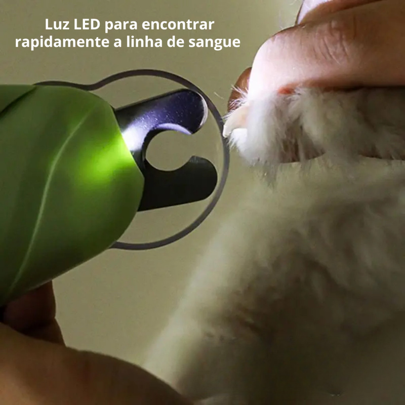 Cortador De Unhas Para Cães e Gatos Alicate e Lixa Com Luz de Led Tesoura Completa