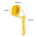 Escova de Banho para Pets com Reservatório de Shampoo Silicone Macio Massageador para Cães e Gatos